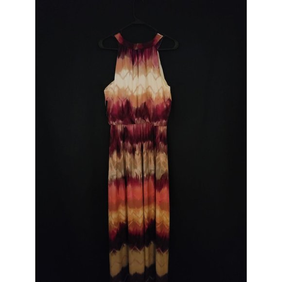 METAPHOR Missy BLSN Halter Maxi Pink Combo Size 10 - Picture 2 of 9
